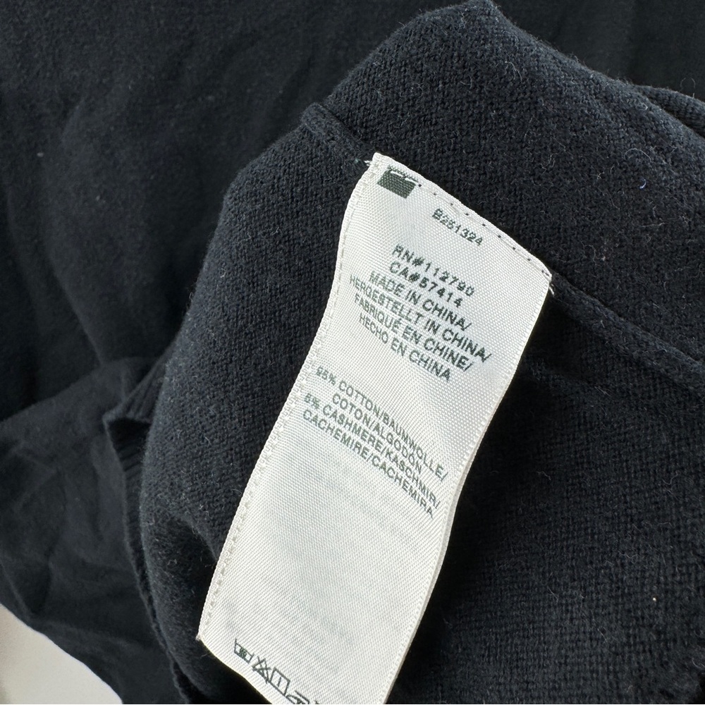 🧸 True Religion Black Scoop Neck Sweater Men's Size Medium Cotton Cashmere - Picture 4 of 5